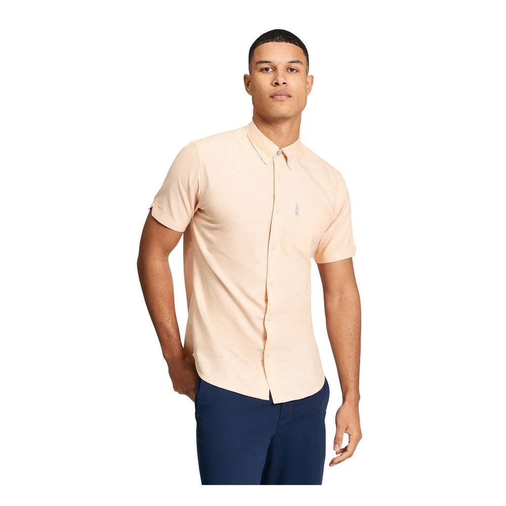 Ben Sherman Ben Sherman Men's Signature Oxford Short-Sleeved Shirt in Orange