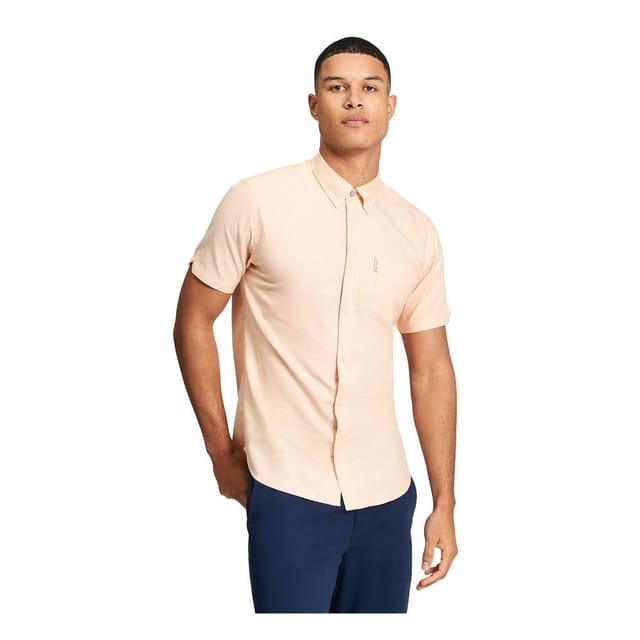 Ben Sherman Ben Sherman Men's Signature Oxford Short-Sleeved Shirt in Orange - 3