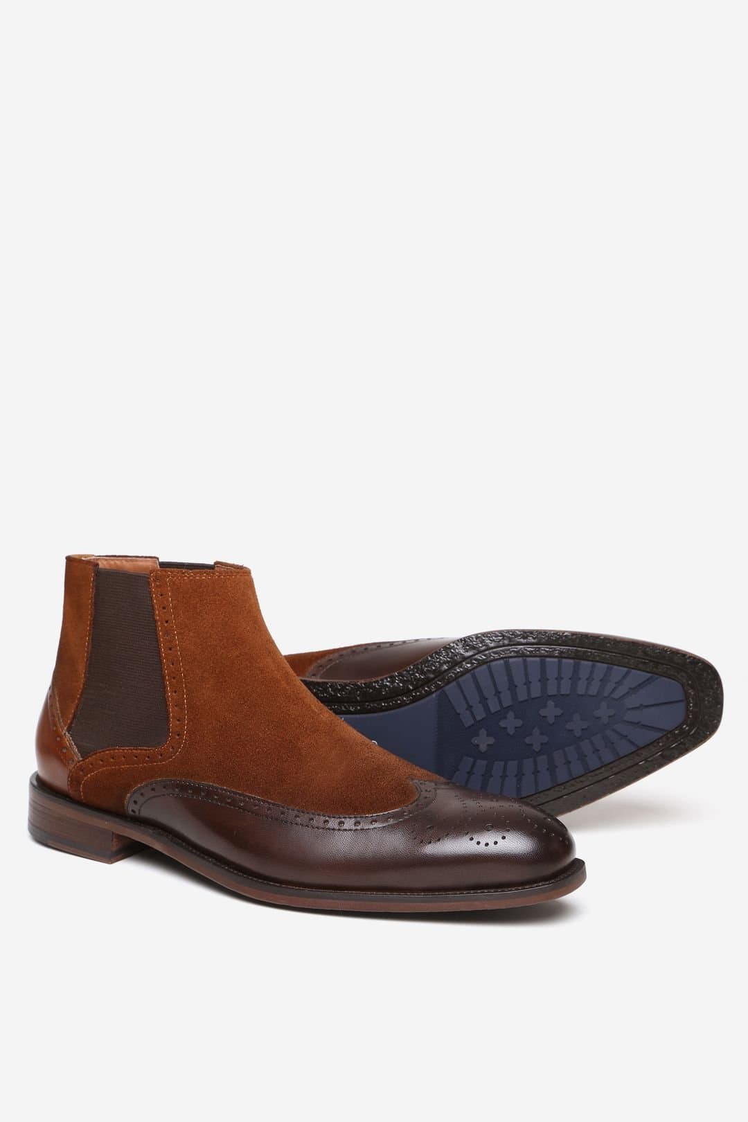 Alexander Pace Alexander Pace Men's Raleigh Suede & Leather Chelsea Boots in Brown