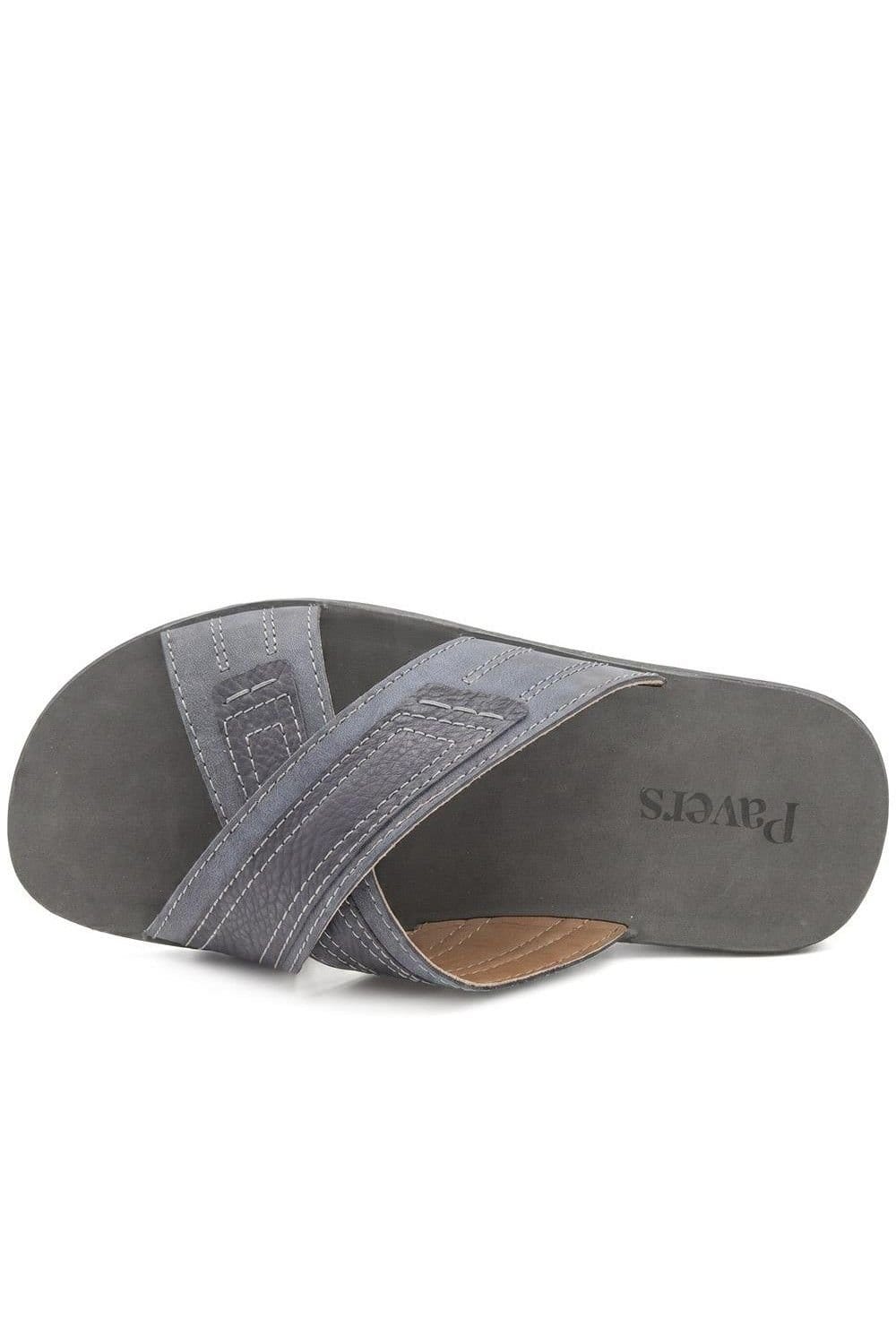 Pavers Pavers Men's Strappy Cushioned Slip On Sandals in Blue - 4