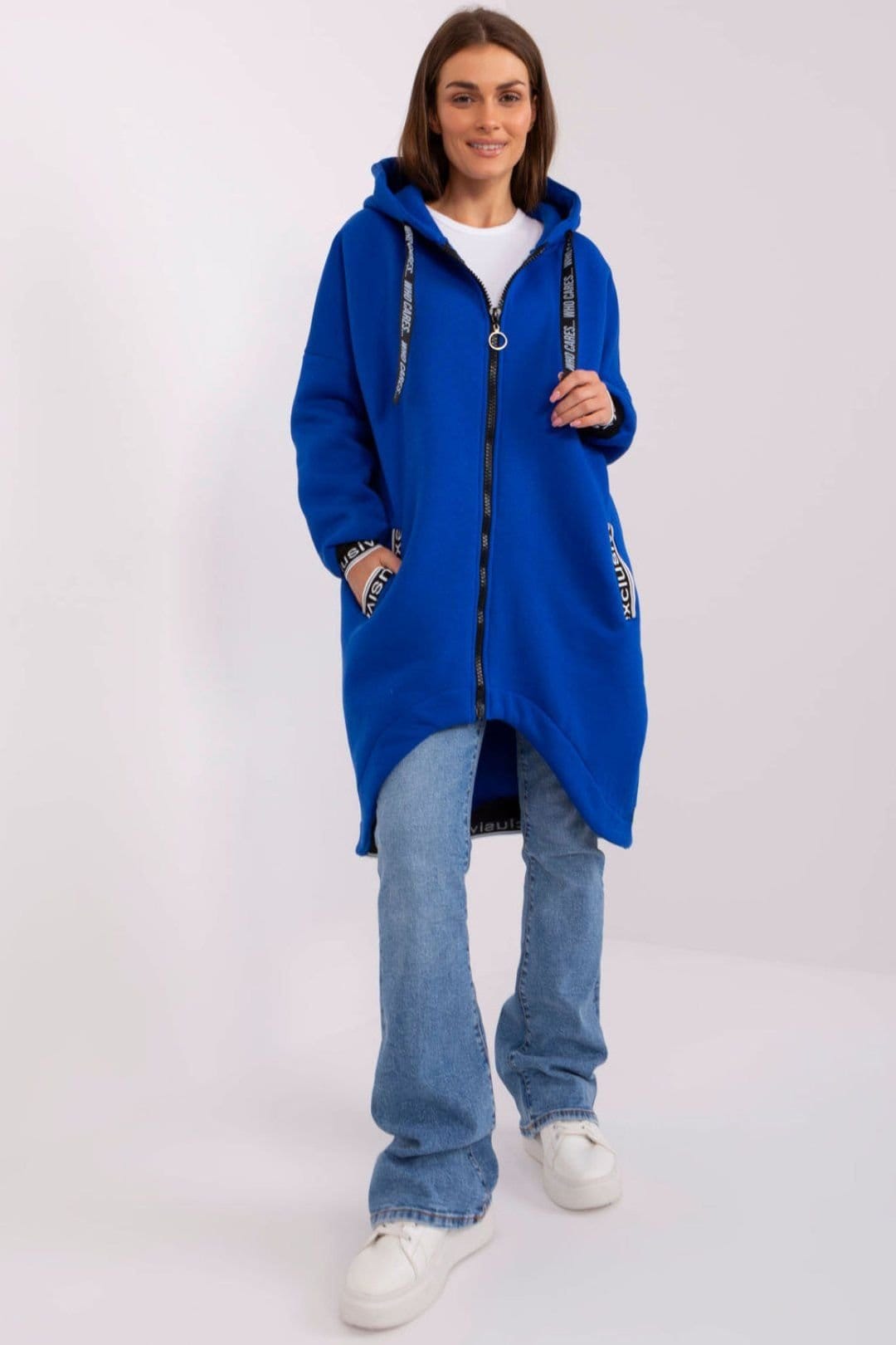 Love Lace Women's Blue Soft Cotton Hooded Sweatshirt