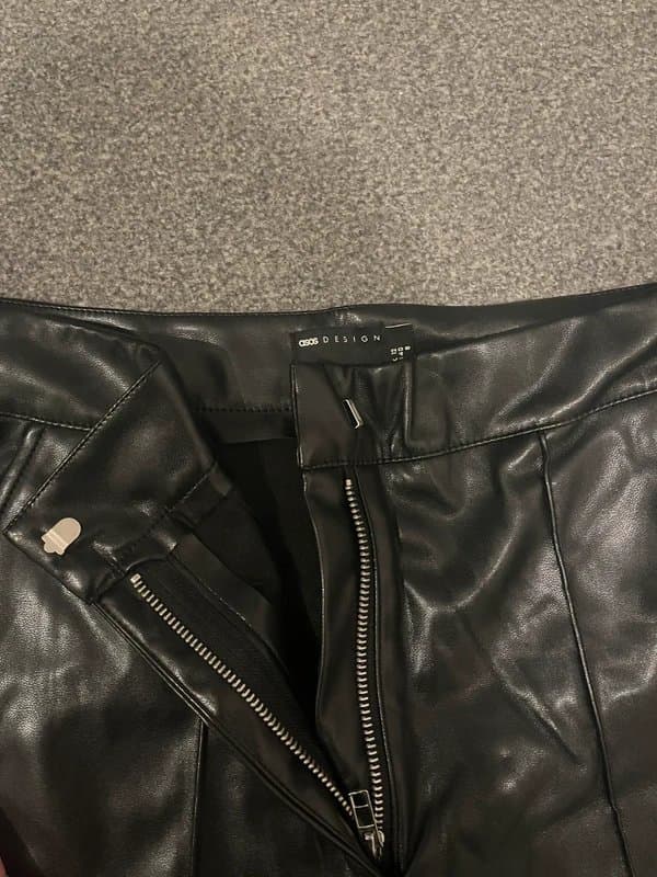 ASOS ASOS straight leg black leather look trousers
