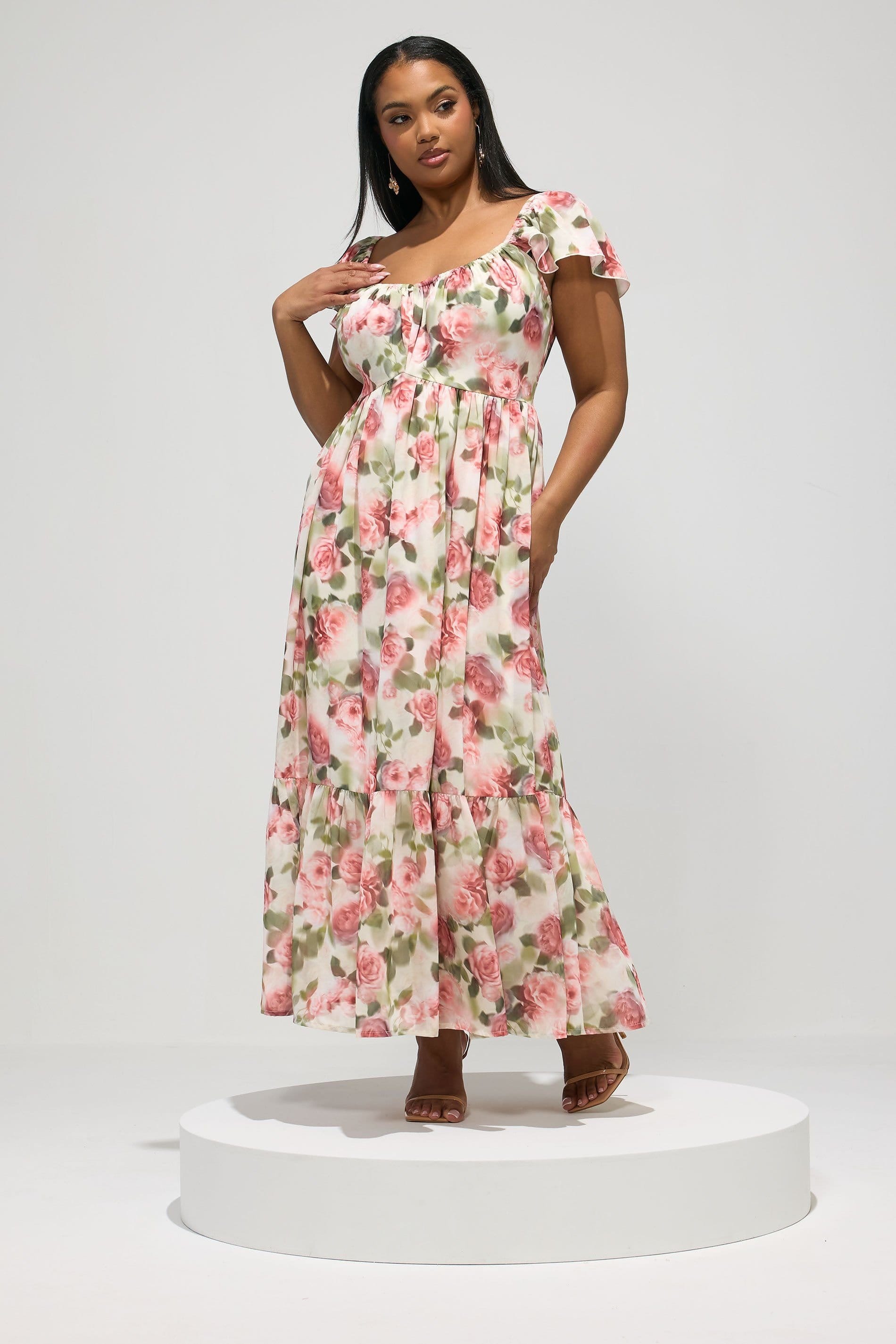Yours Yours Women's Floral Tiered Maxi Dress - 4
