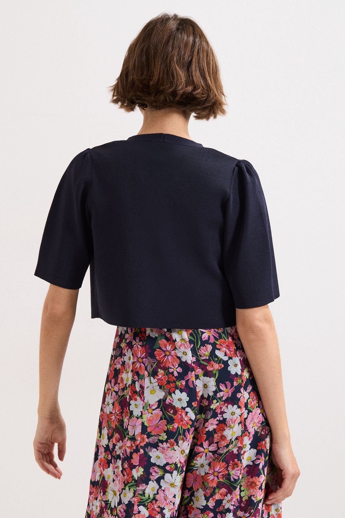 Phase Eight Phase Eight Women's Delphine Sculpture Short Sleeve Cover Up in Dark Navy - 4