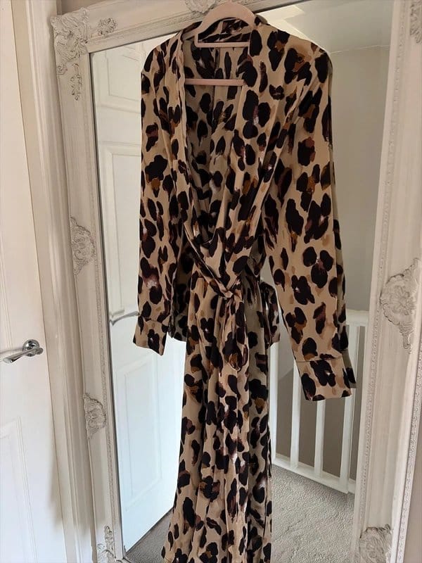 Never Fully Dressed Leopard Print Wrap Dress