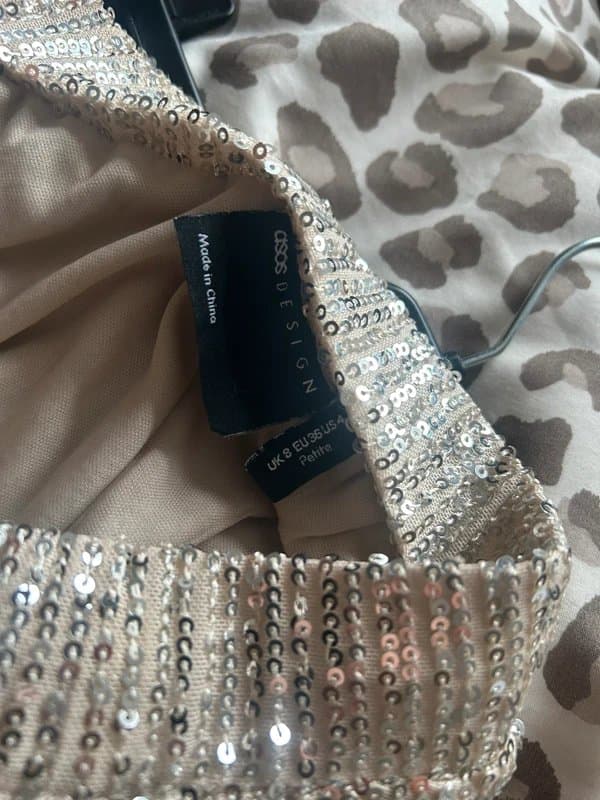 ASOS Design Sequin suit size 8-10 with belt