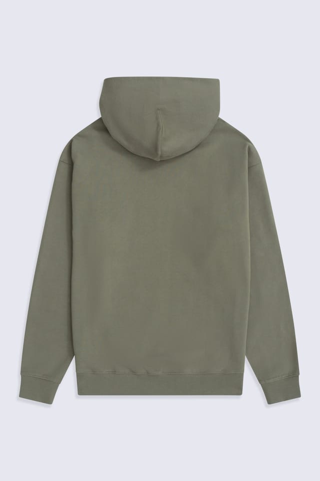 Animal Animal Men's 'Icon' Logo Print Kangaroo Pocket Cotton Snug Fit Drop Shoulder Hoody in Khaki - 2