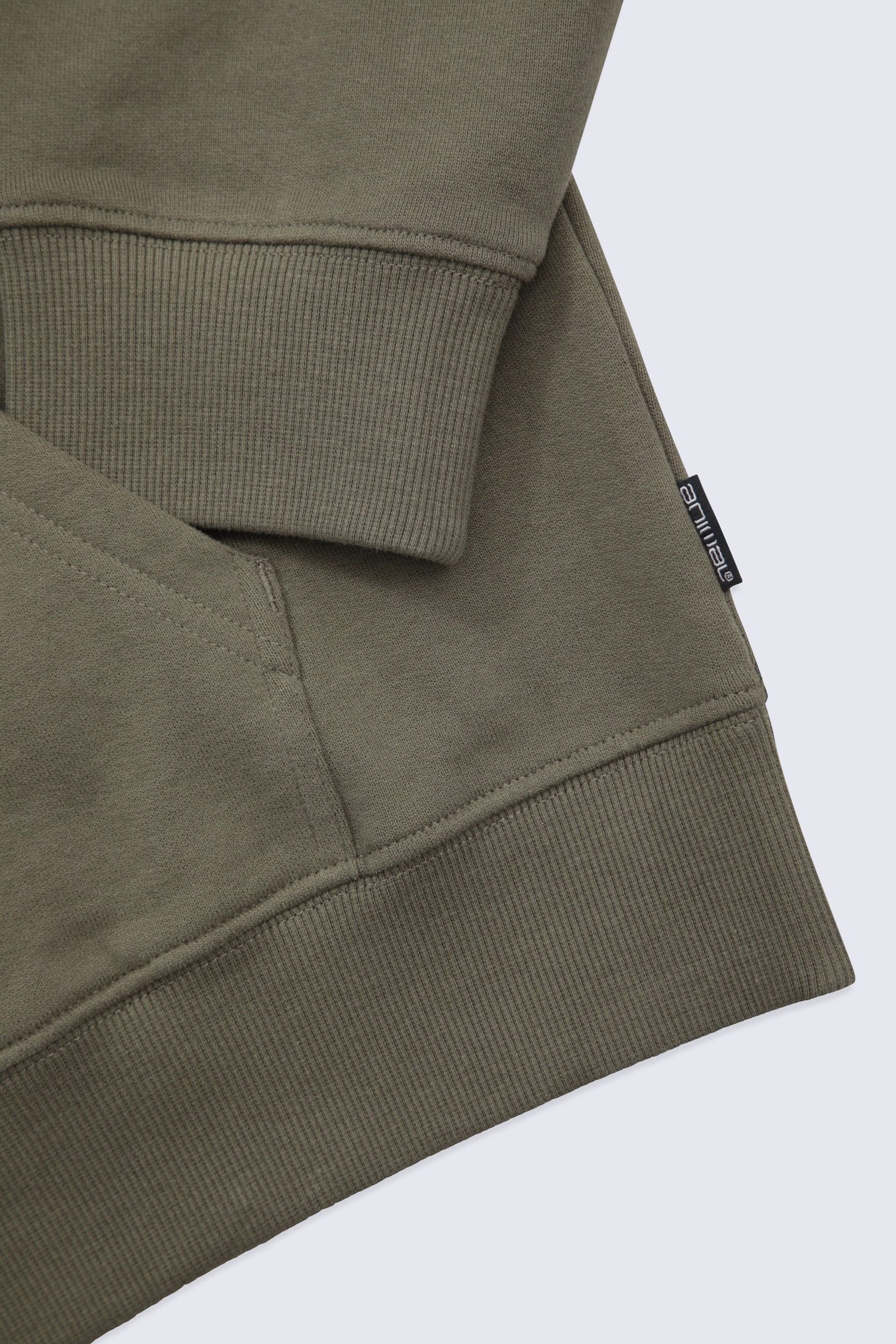 Animal Animal Men's 'Icon' Logo Print Kangaroo Pocket Cotton Snug Fit Drop Shoulder Hoody in Khaki - 4