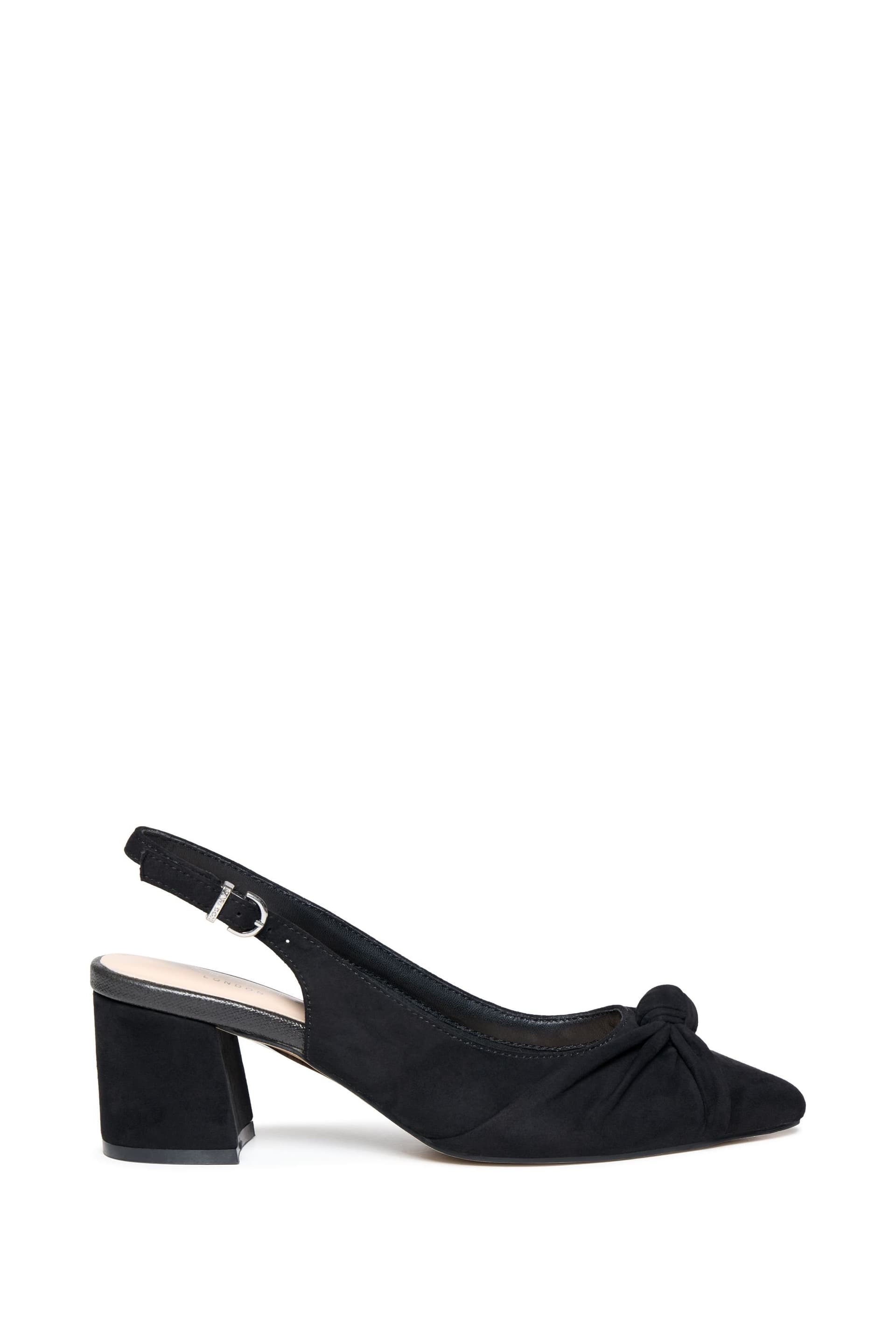 Paradox London Paradox London Women's Ilene' Block Heel Knot Detail Court Shoes in Black