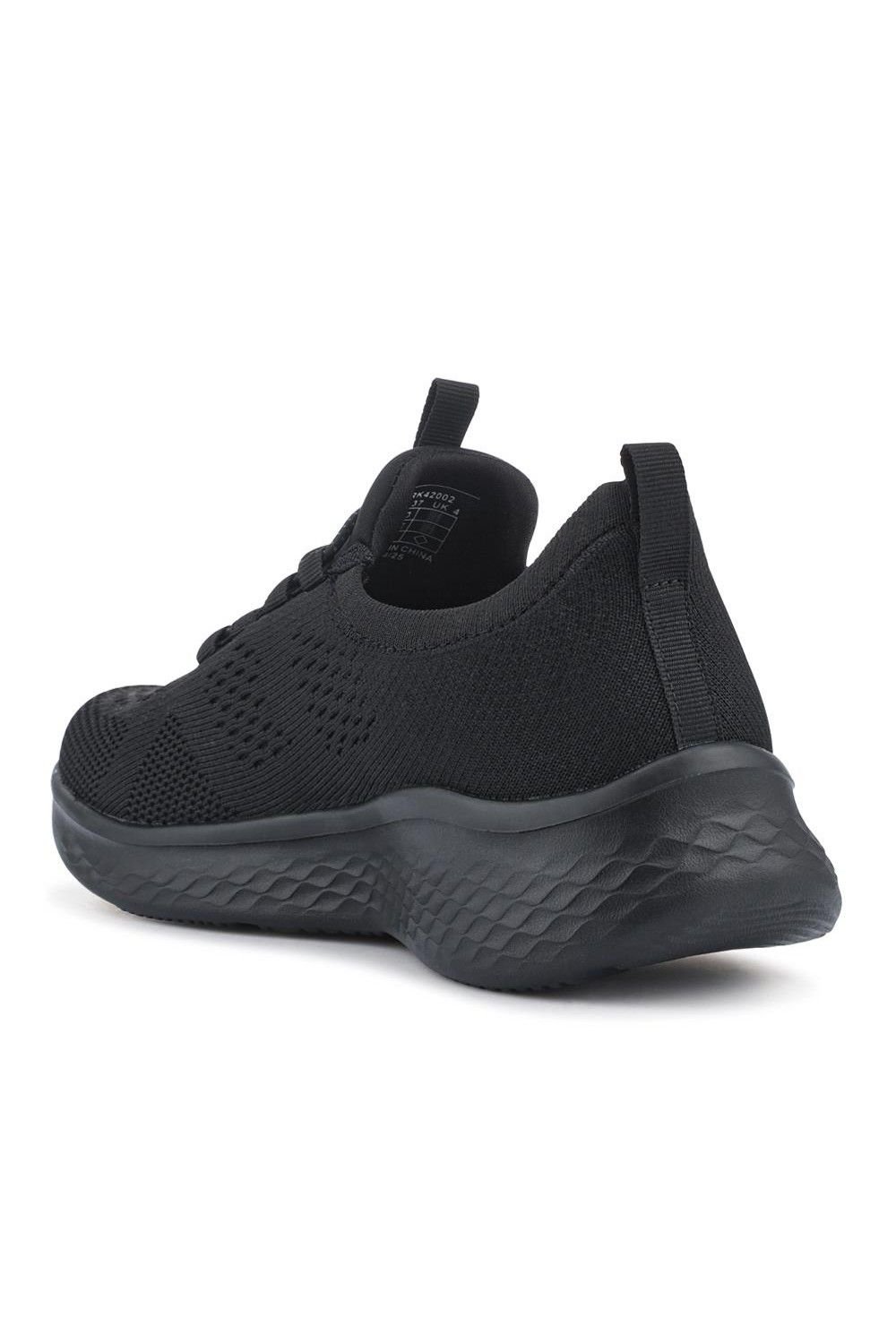 Pavers Pavers Women's Wide Fit Easy Step In Bungee Lace Trainers in Black - 3