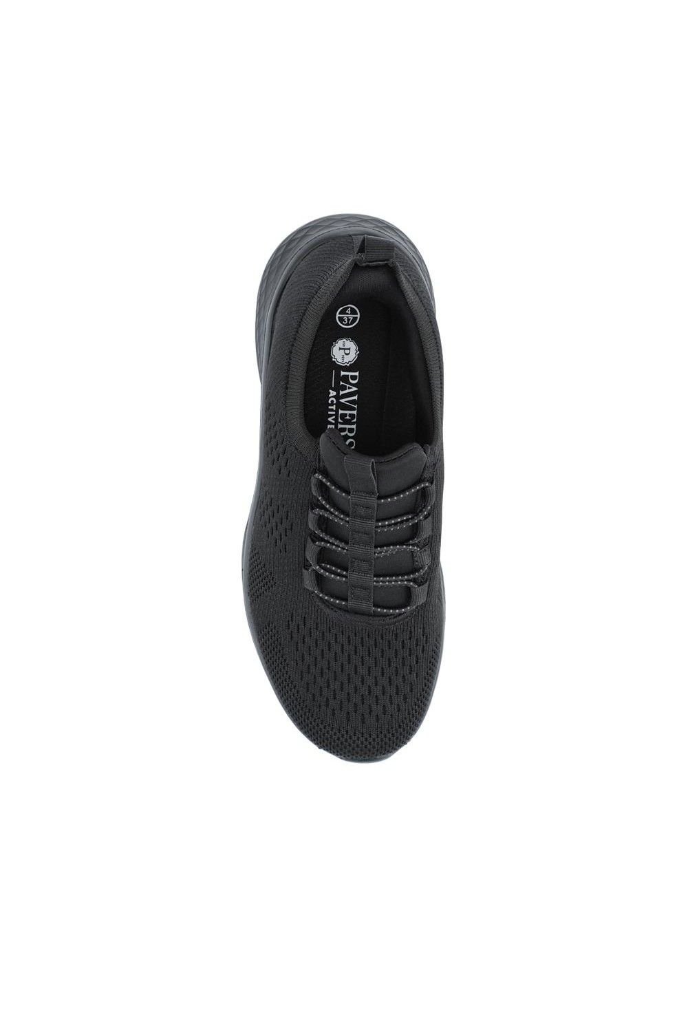 Pavers Pavers Women's Wide Fit Easy Step In Bungee Lace Trainers in Black - 4