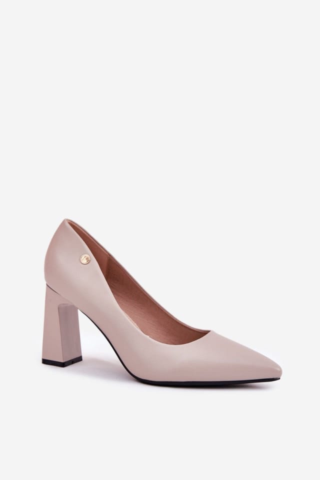 Love Lace Love Lace Women's Elegant Block Heel Pumps with Pillar Heel Pointed Toe Style in Grey - 2