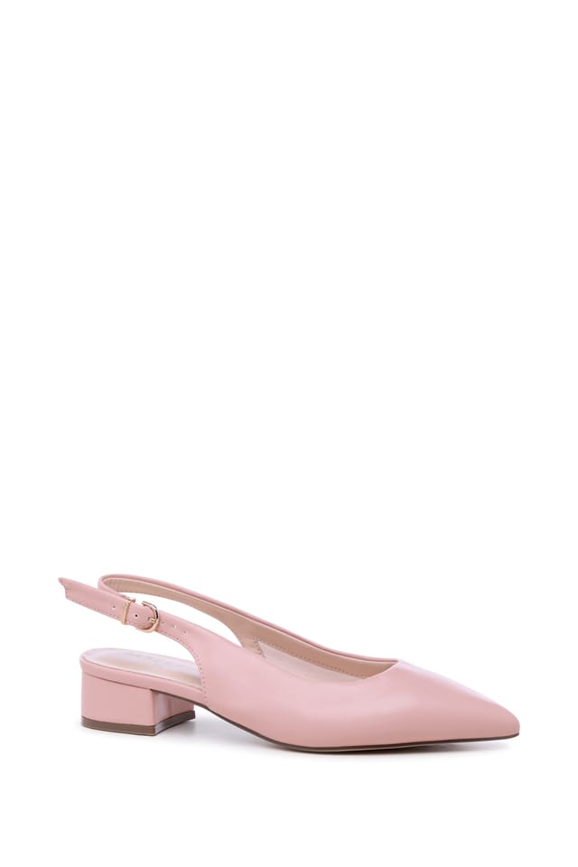 Paradox London Paradox London Women's 'Fiorenza' Wide Fit Low Block Heel Sling Backs in Light Pink - 2