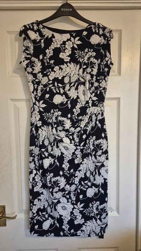 ROMAN Roman women’s dress, blue/white - size UK 12