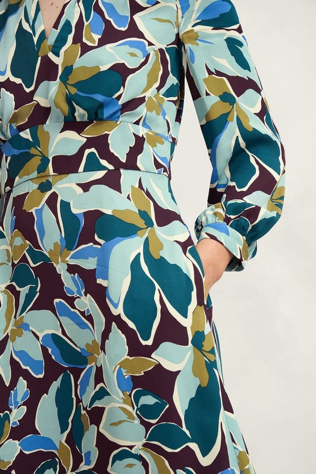 Hobbs London Hobbs London Women's Lea Sculpted Waist Midi Dress in Purple - 3