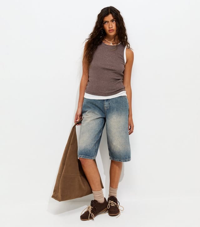 New Look Women's Dark Brown 2 In 1 Tank Top New Look - 3