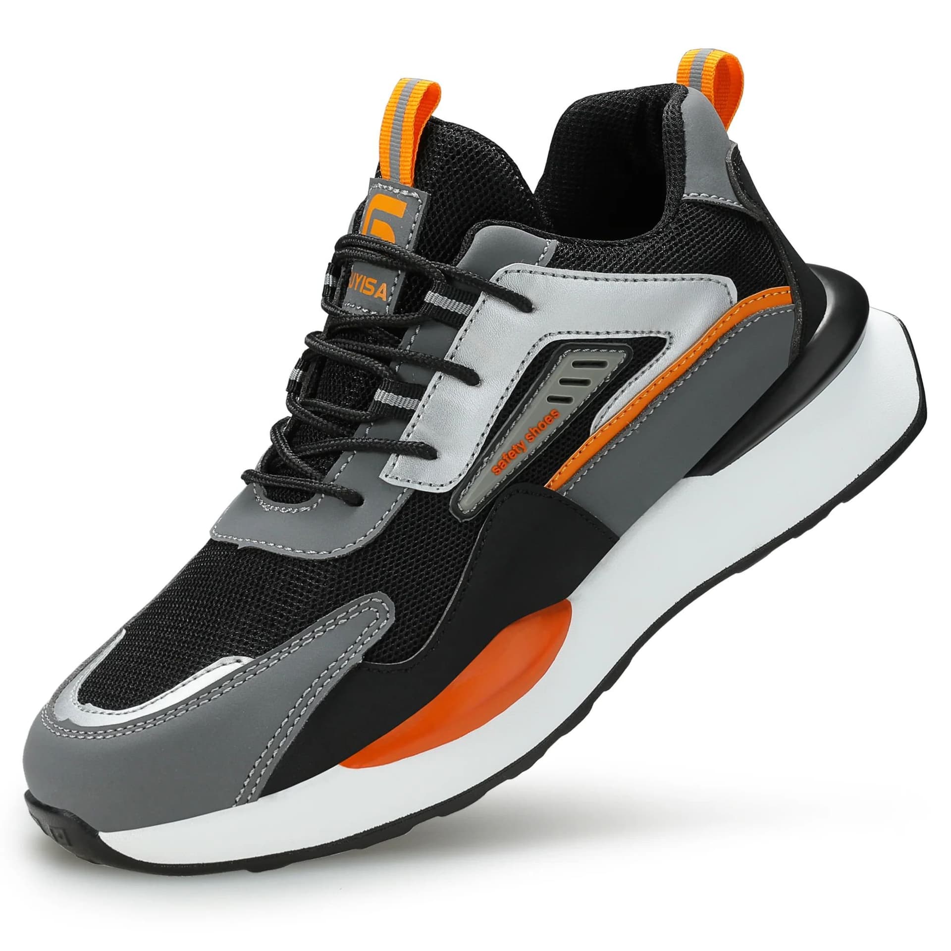 SAFETY BRANDS Safety Brands Men's Grey Safety Shoes with Steel Toe Cap