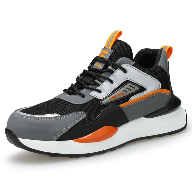 SAFETY BRANDS SAFETY BRANDS Men's Mens Safety Shoes Steel Toe Cap Safety Sneakers Lightweight Water Resistant Boots in Grey - 3