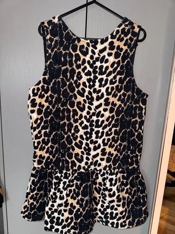 ASOS ASOS denim lepord dress with cut out back x