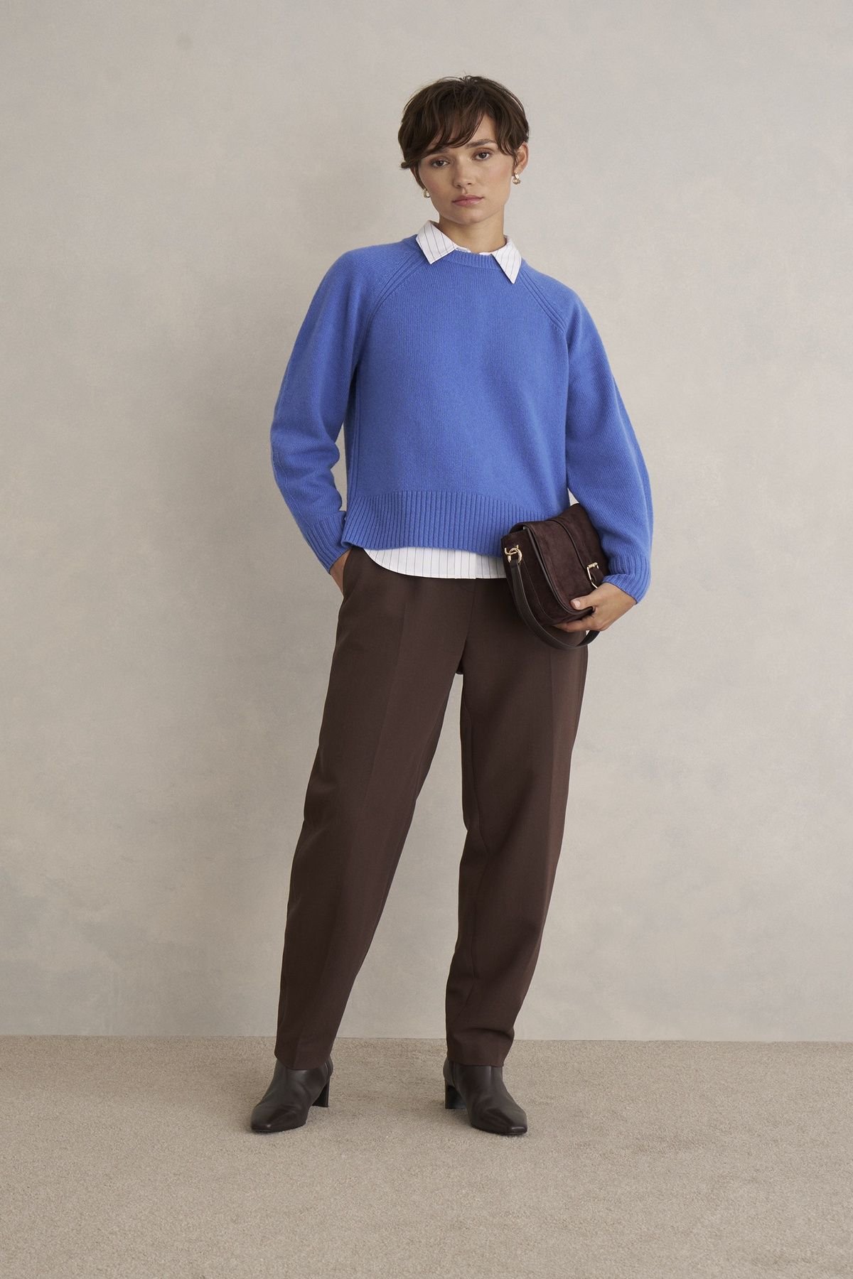 Hobbs London Hobbs London Women's Morgan Crew Neck Knitted Jumper in Cobalt - 3