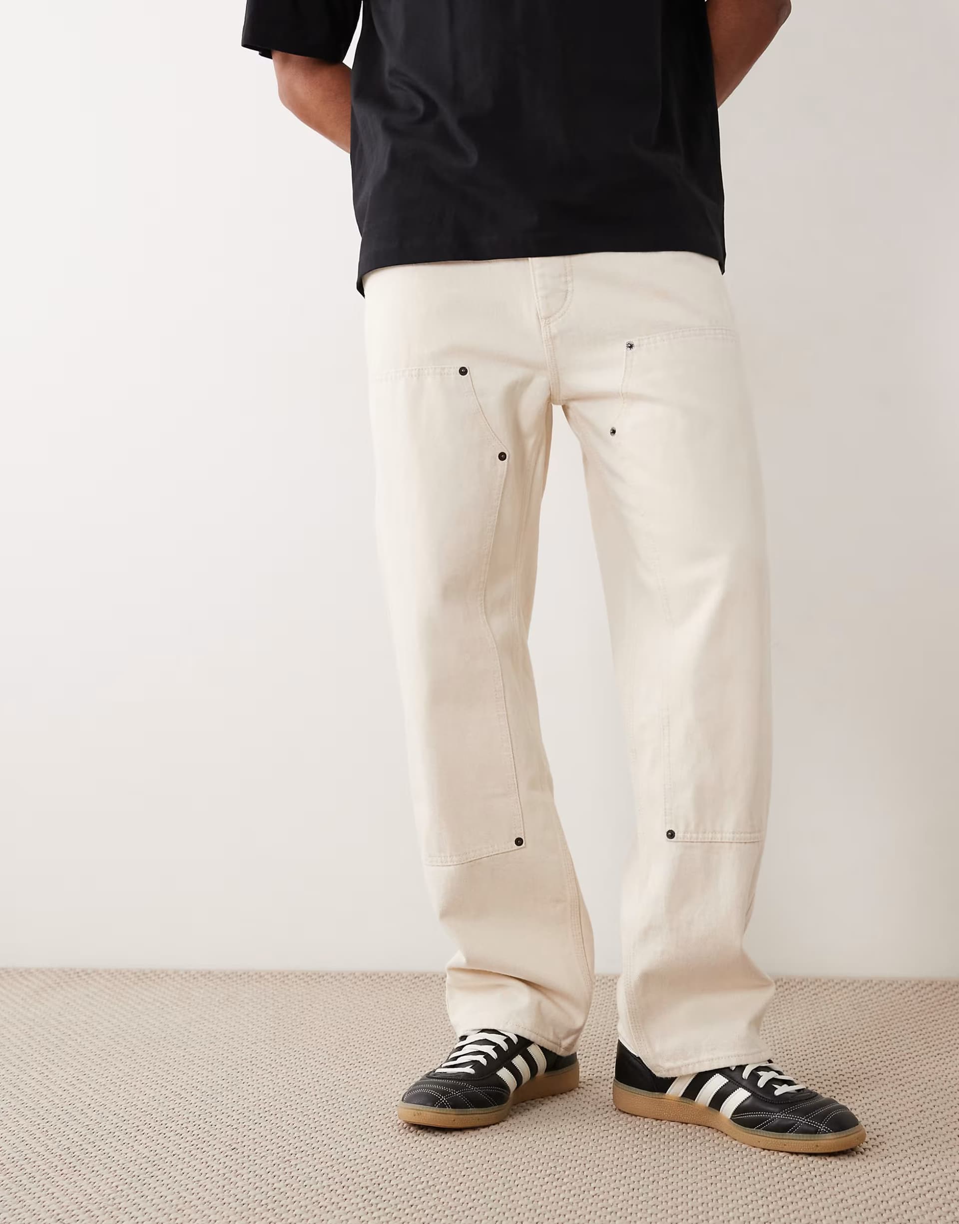ASOS Hugo Blue carpenter trousers in ecru