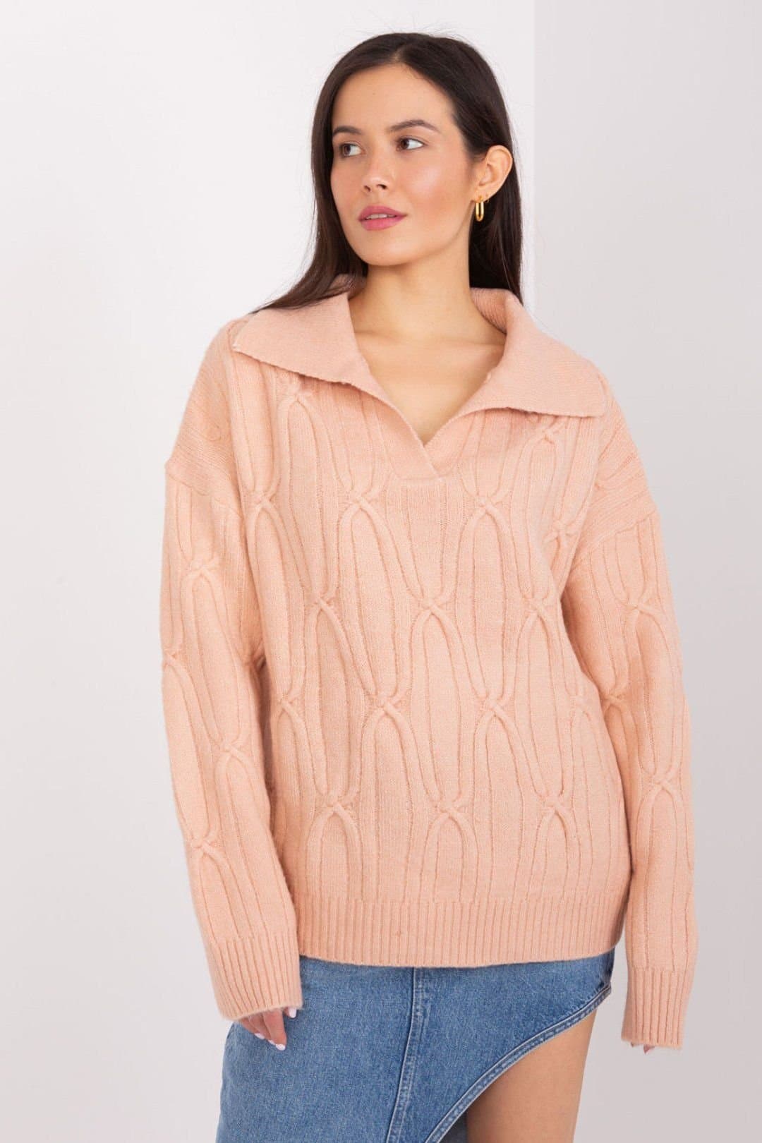 Love Lace Love Lace Peach Variegated Acrylic Sweater
