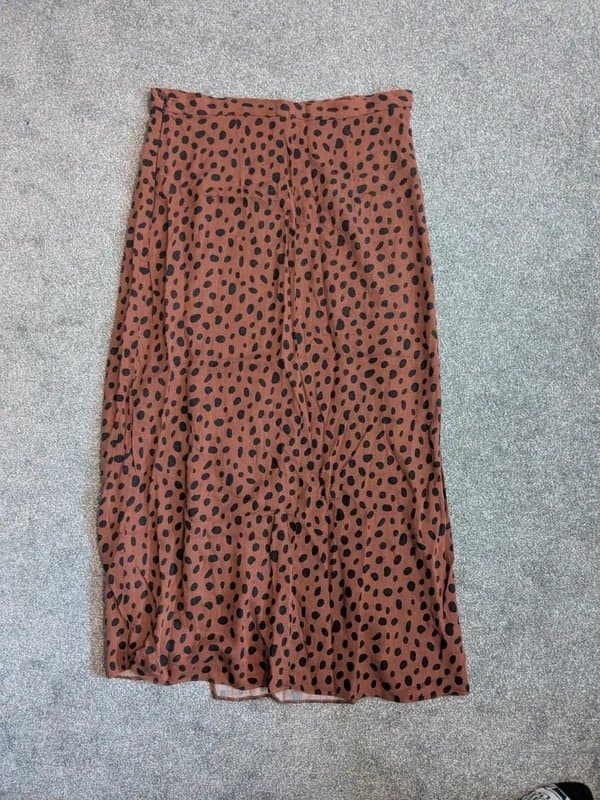 ASOS ASOS Tall Leopard Print High Waist Midi Skirt UK 14