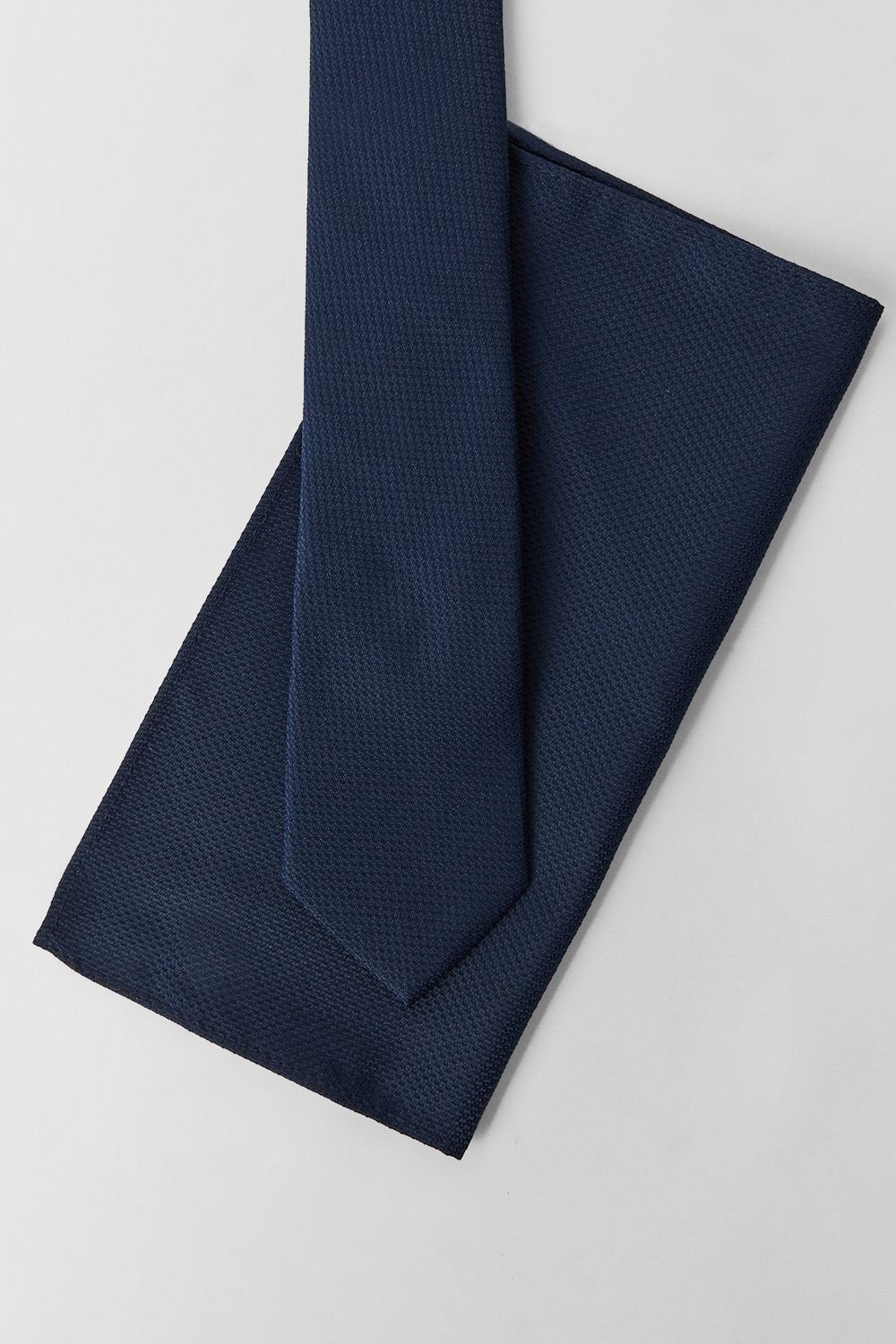 Burton Burton Men's Navy Textured Tie & Pocket Square - 3