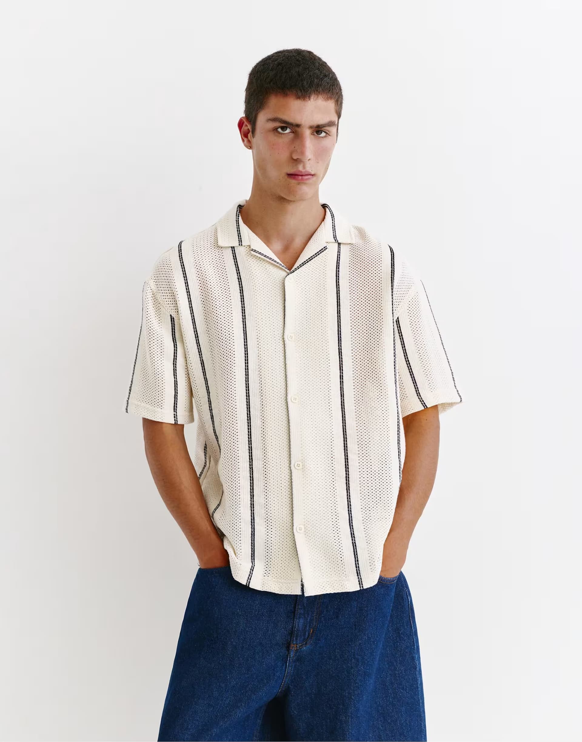 ASOS Pull&Bear Striped short sleeve shirt in striped