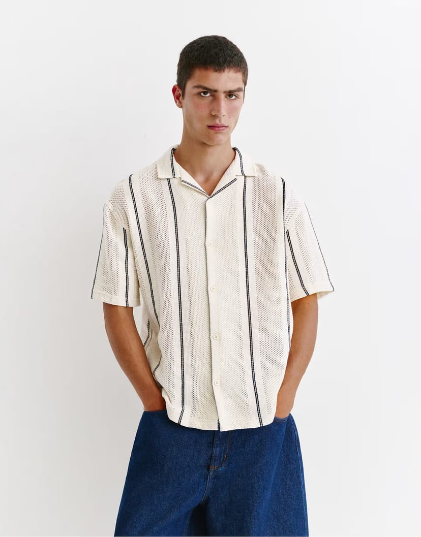 ASOS Pull&Bear Striped short sleeve shirt in striped - 1