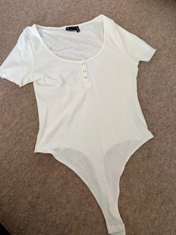 ASOS Ribbed Bodysuit in White