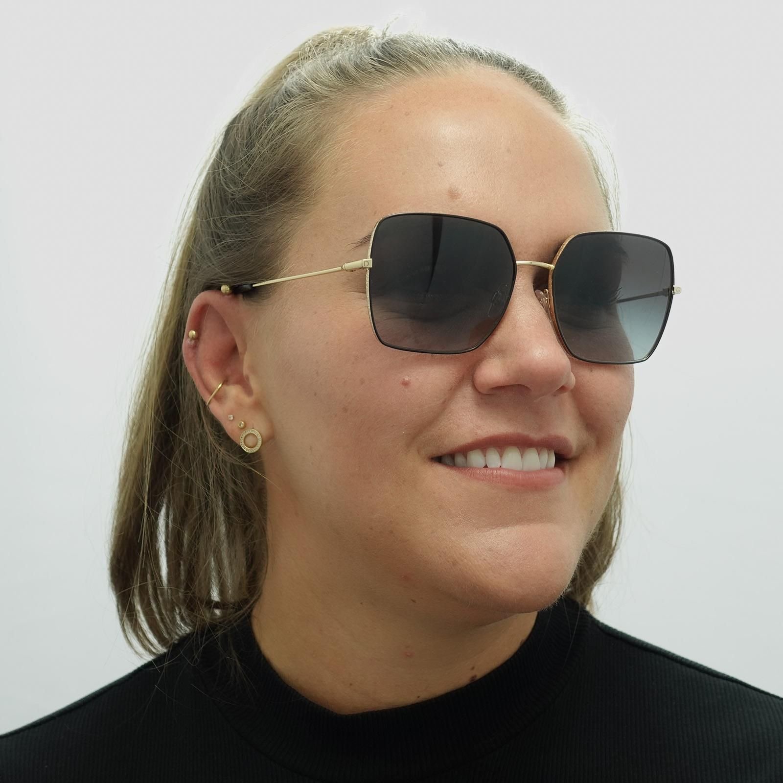 Dolce & Gabbana Dolce & Gabbana Women's Square Black Gold Black Grey Gradient DG2242 Sunglasses - 4