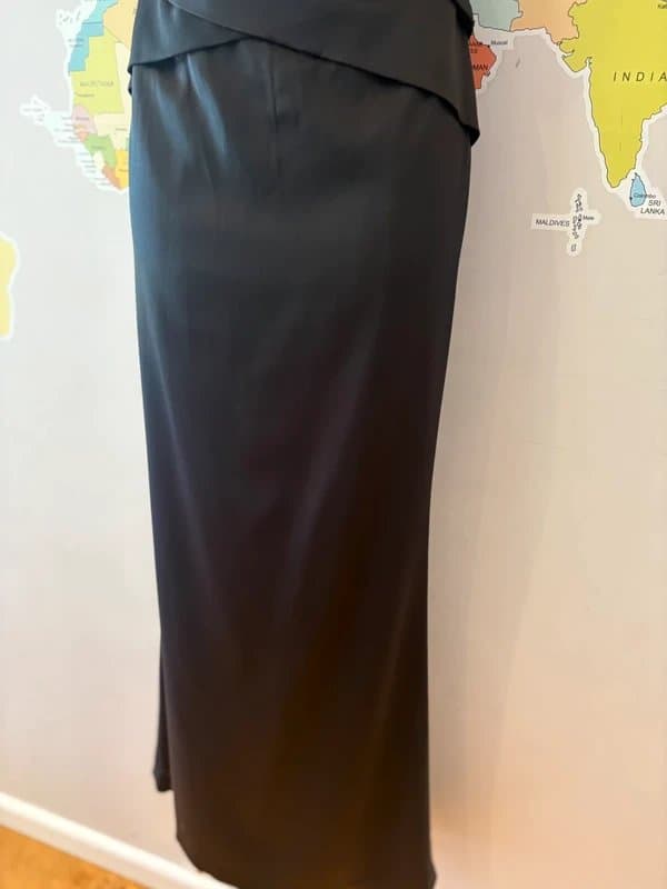 Coast Coast Black Strapless Boned Satin Maxi Dress UK 10 Evening Occasion Wedding Guest Formal