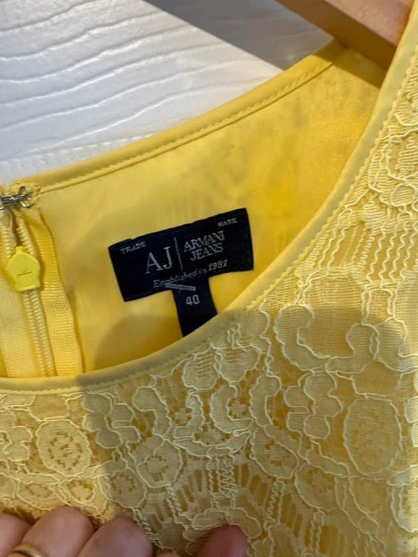 Armani Jeans Armani yellow lace dress eu 40 uk 12. Worn once great condition