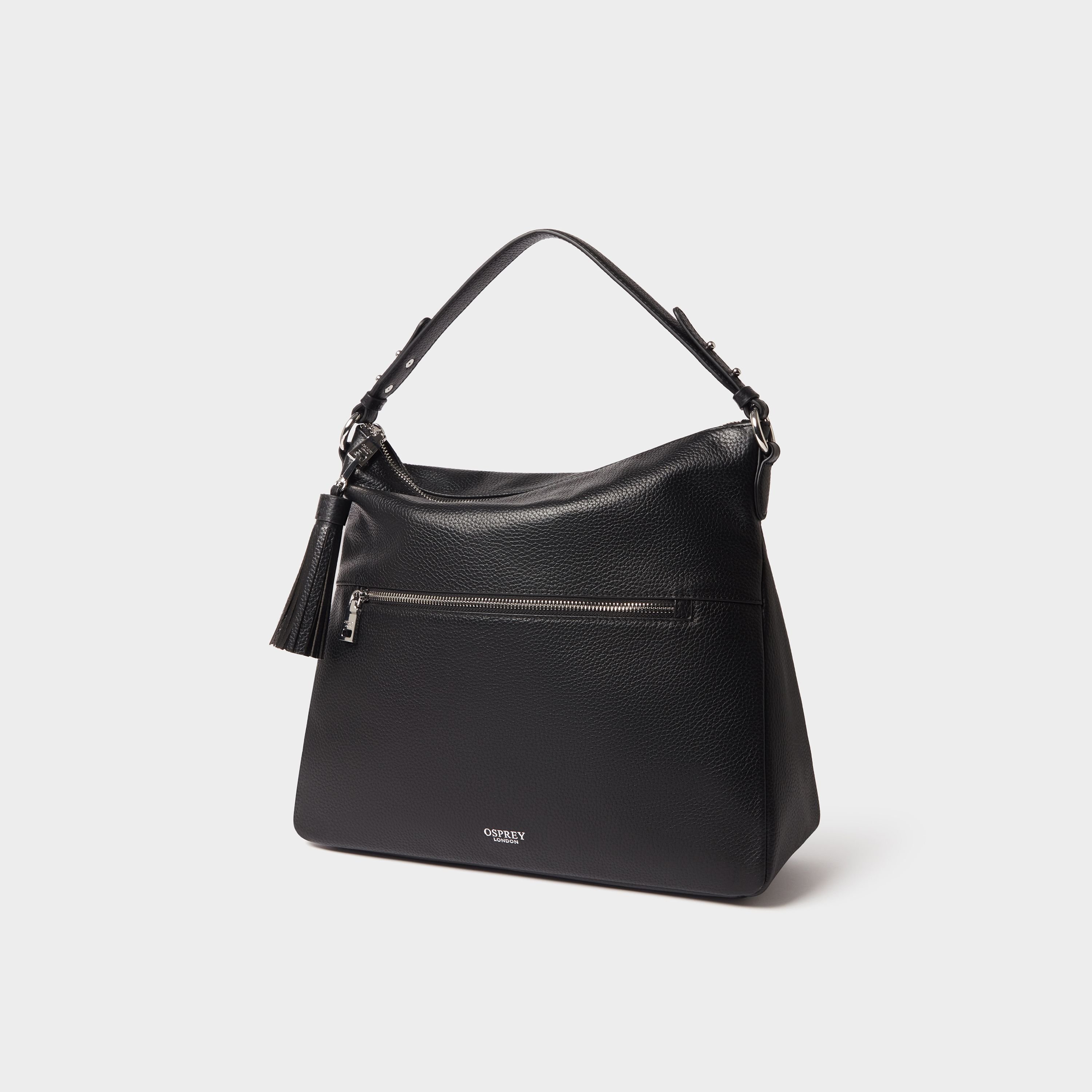 OSPREY LONDON OSPREY LONDON Women's The Stella Leather Hobo Bag in Black - 2