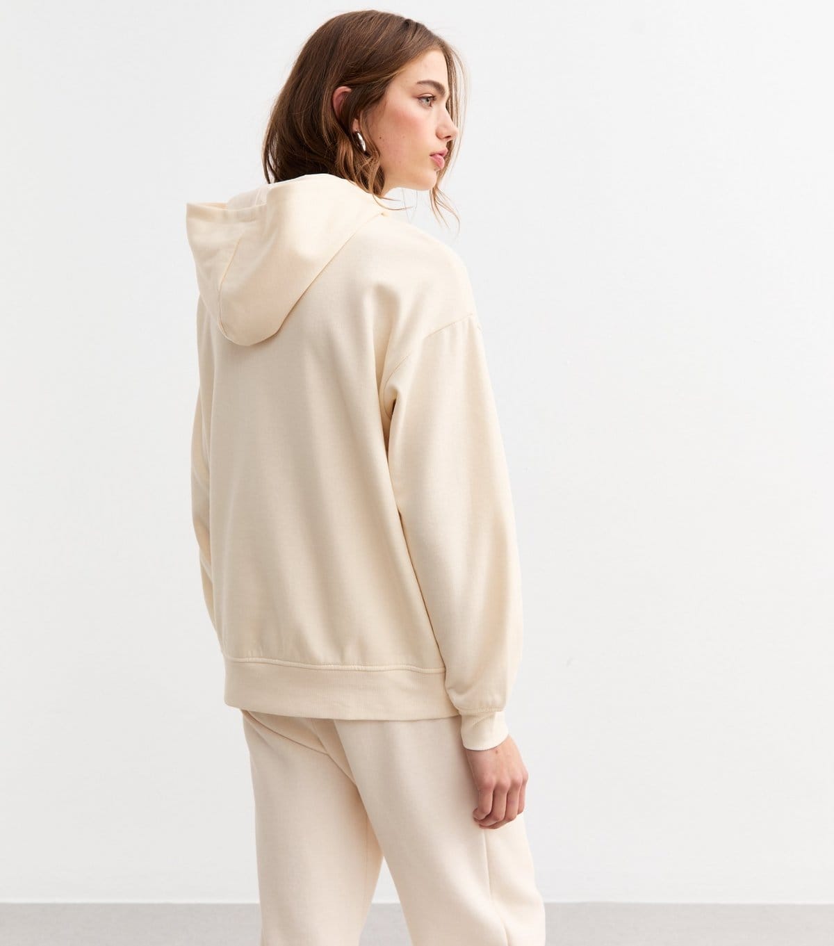 New Look Women's Off White Cotton Blend Hoodie New Look - 4