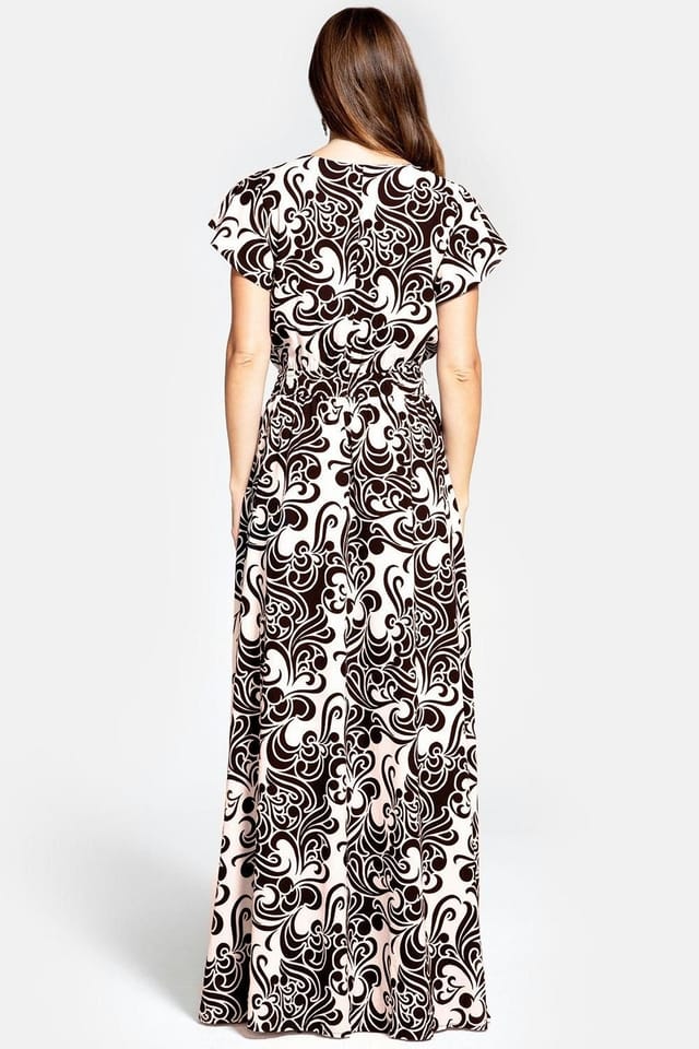 Hot Squash Hot Squash Women's Chiffon Wrap Top Maxi Dress in Cream - 2