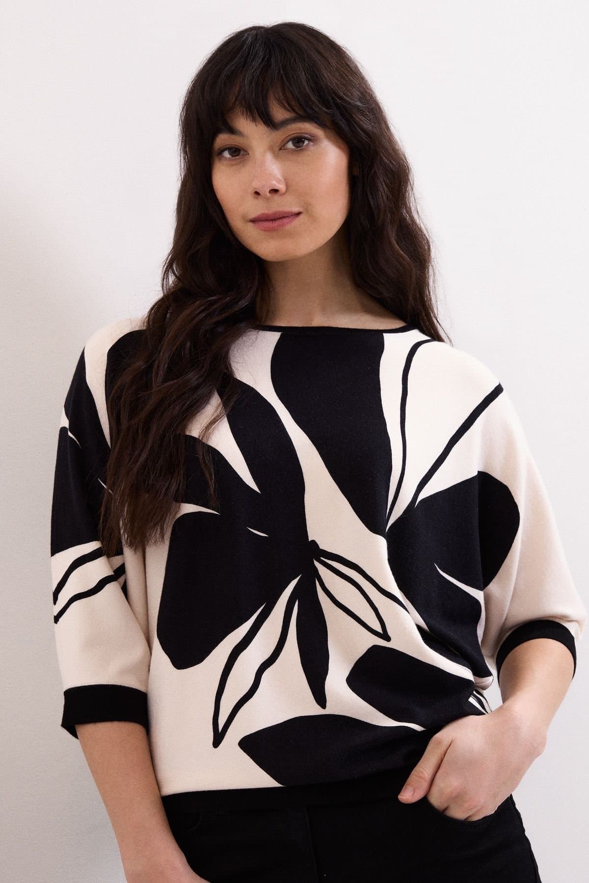 Phase Eight Phase Eight Women's Printed Round Neck Knit Faith Jumper