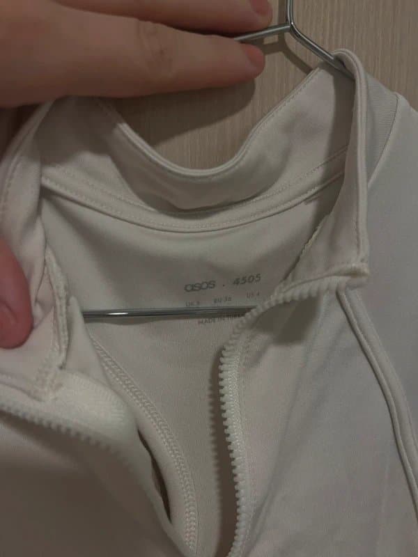 ASOS White ASOS 4505 Zip Bodysuit