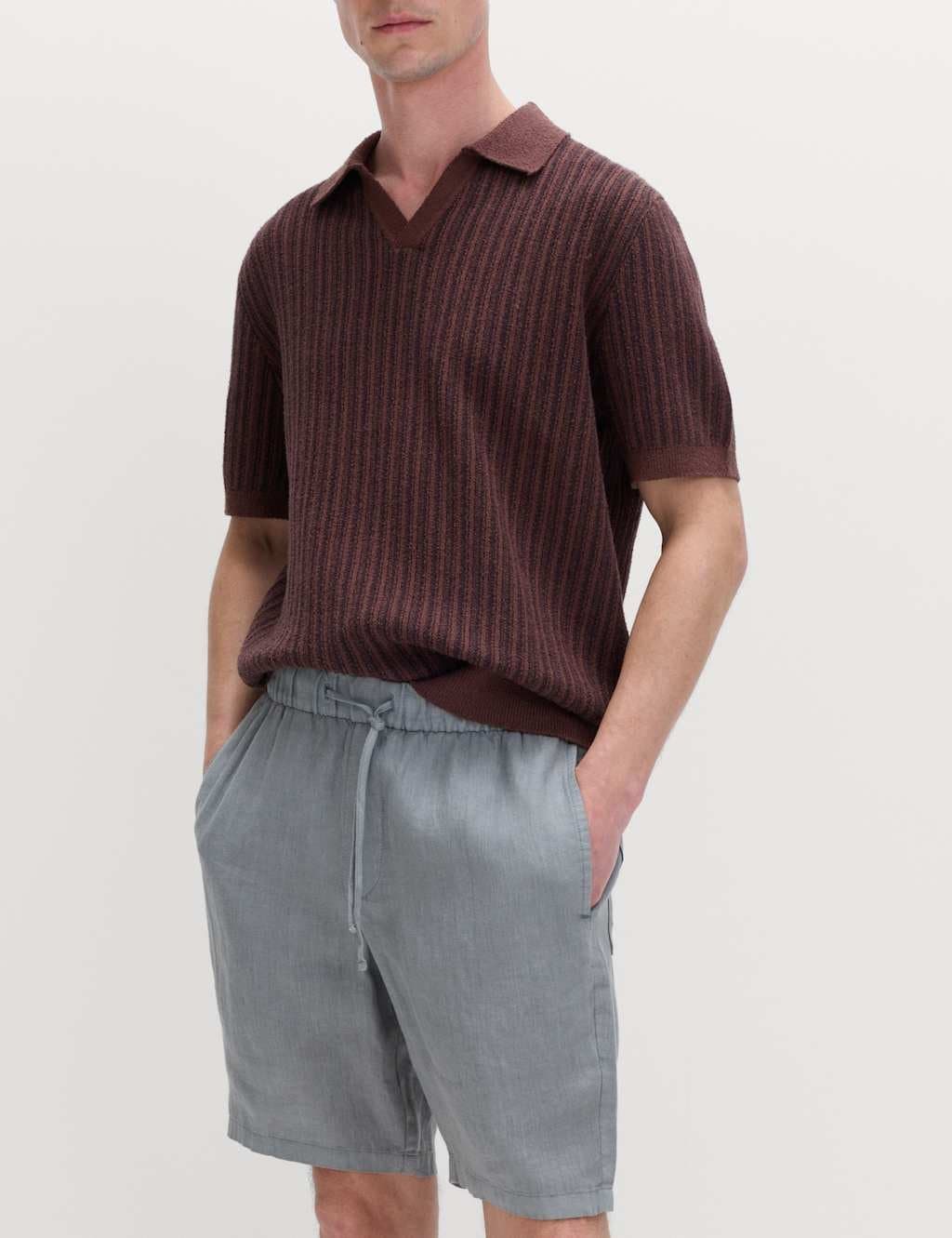 Marks & Spencer M&S Pure Linen Lighter Weight Shorts Clay