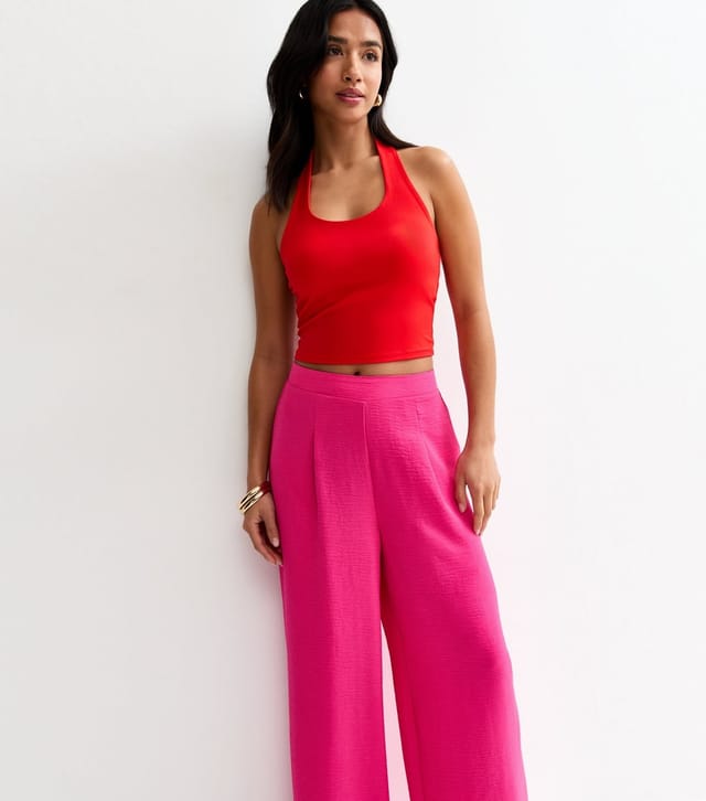 New Look Women's Petite Pink Wide Leg Tailored Trousers New Look - 3