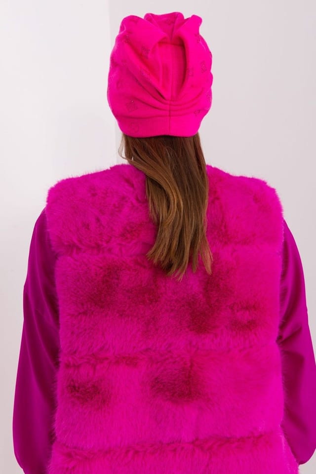 Love Lace Love Lace Women's Warm Winter Cashmere Beanie Hat with Rhinestone Embellishment in Pink - 3