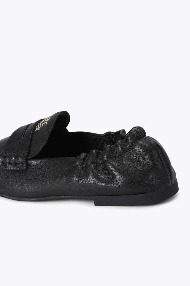 Steve Madden STEVE MADDEN Women's 'Newbury Black Leather' Leather Flats - 3