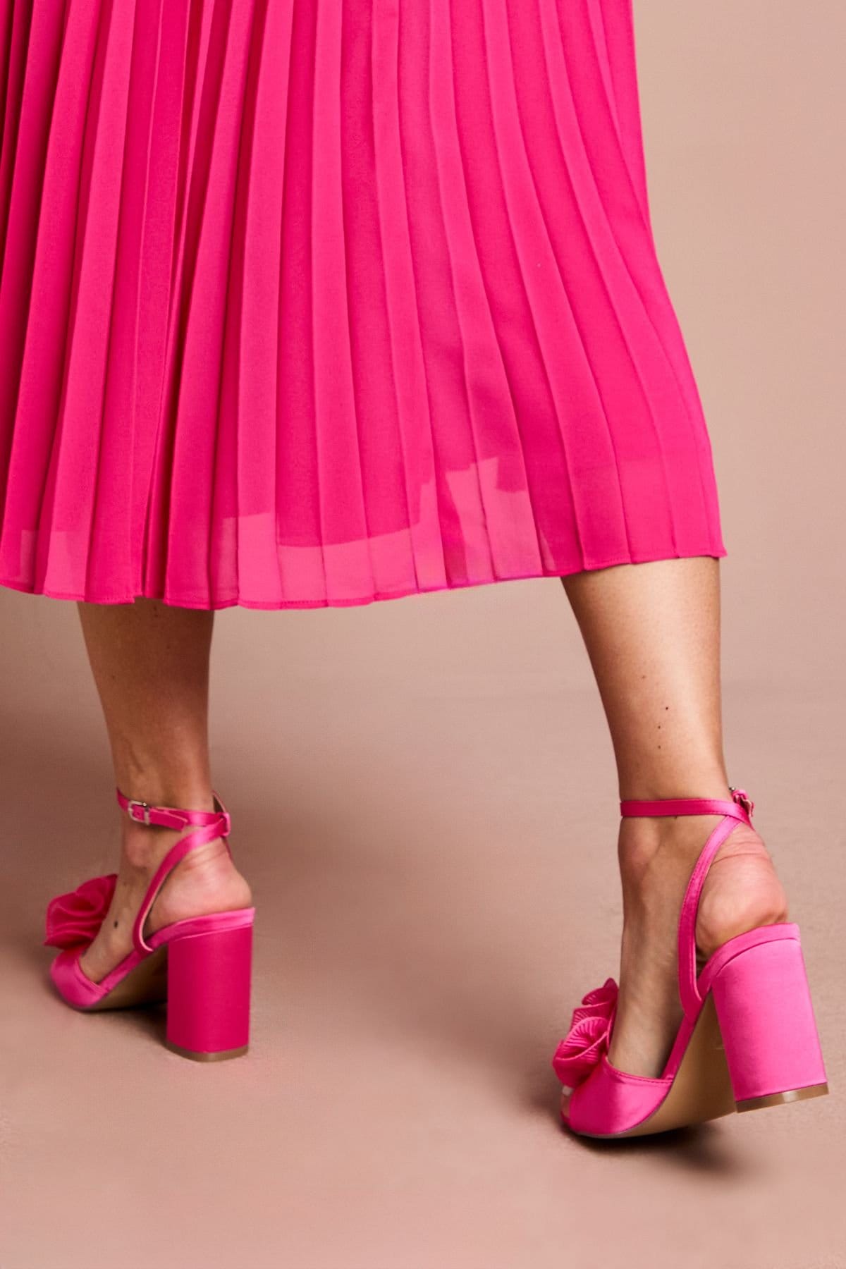 Coast Coast Women's Paloma Corsage Detail High Block Heeled Sandals in Pink - 4
