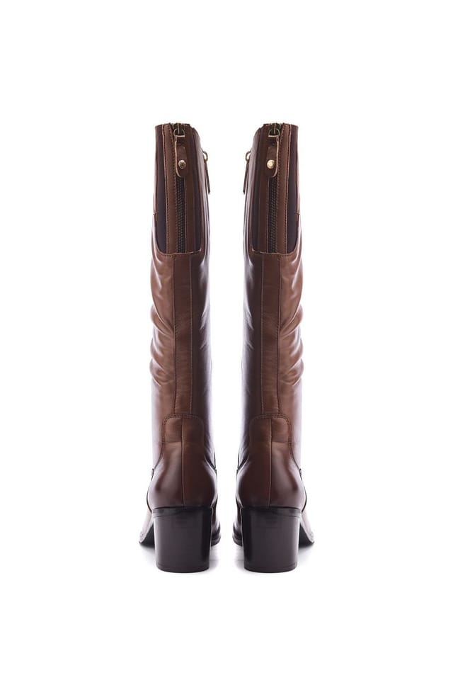 Moda In Pelle Moda In Pelle Women's 'Soleene' Leather Heeled Boots in Tan - 3