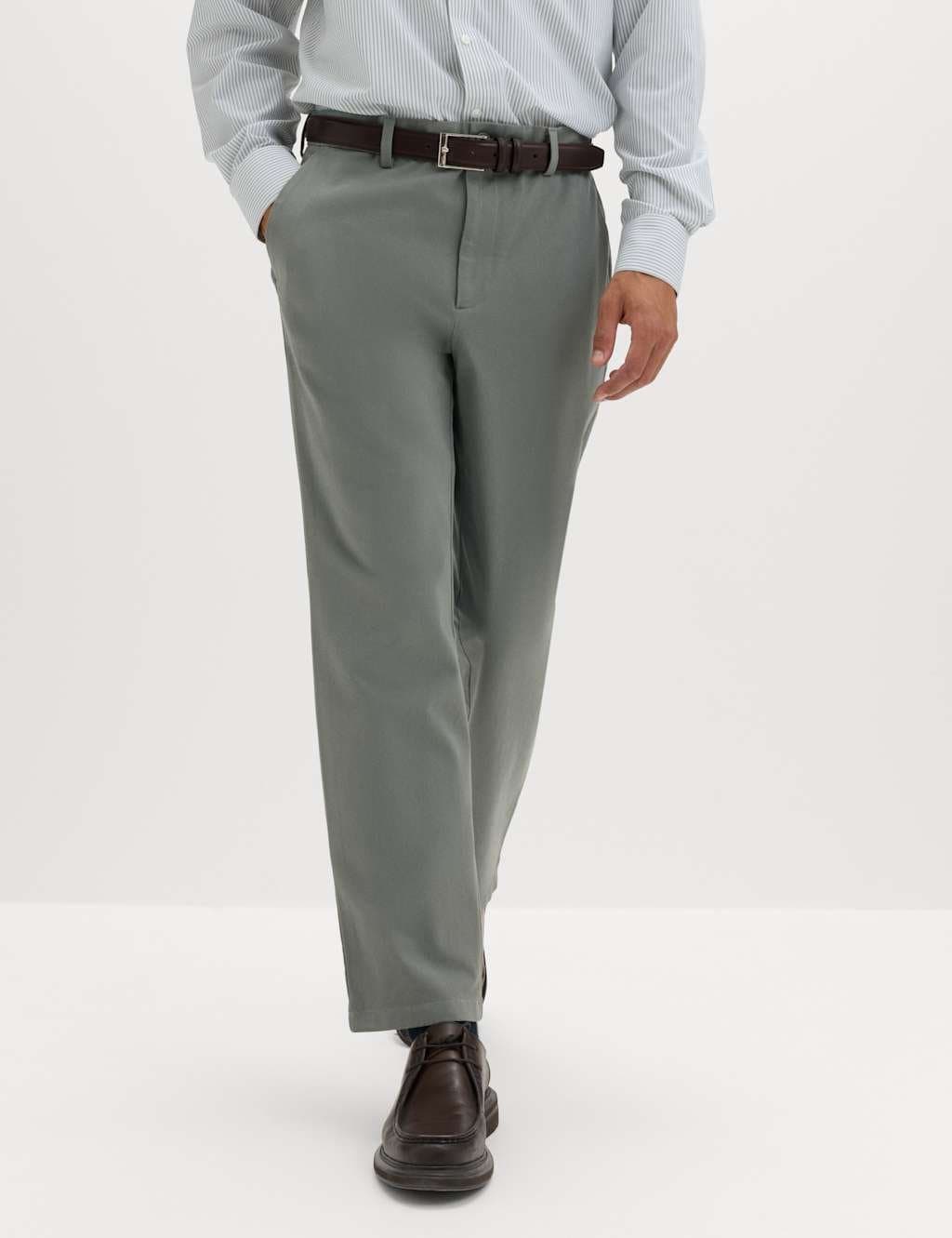 Marks & Spencer M&S Dark Sage Regular Fit Chinos