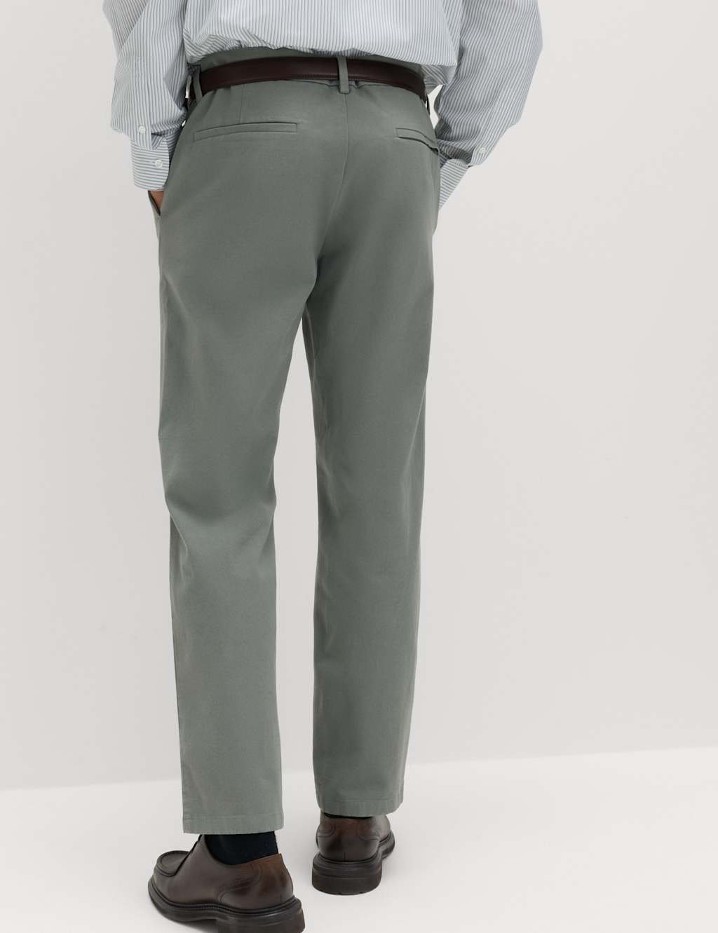 Marks & Spencer M&S The Ultimate Regular Fit Chinos Dark Sage - 3