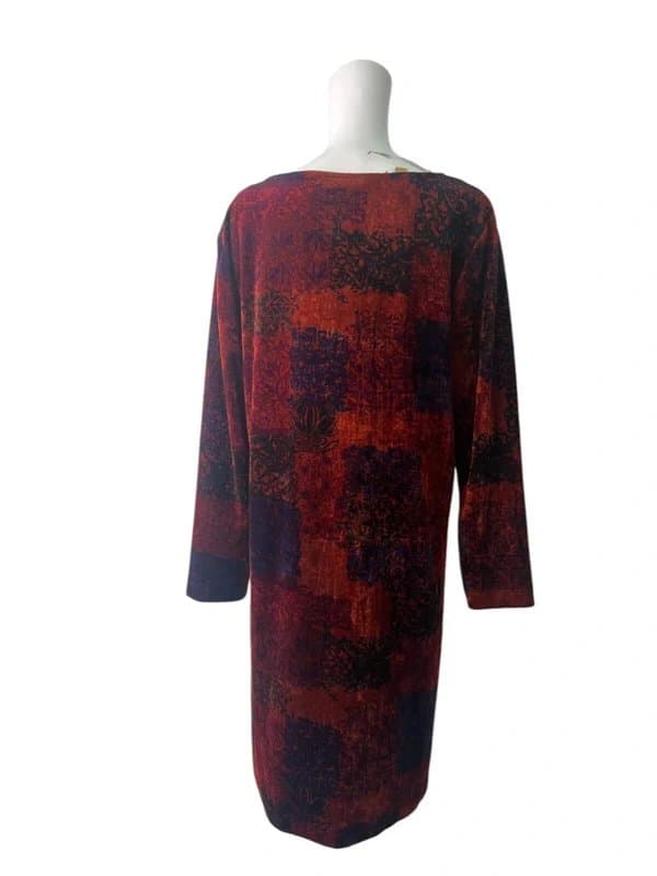 Adini Adini Velvet Dress Size L1  Women's 18 NEW Plum Mix Imani Cotton EU46 RRP £96