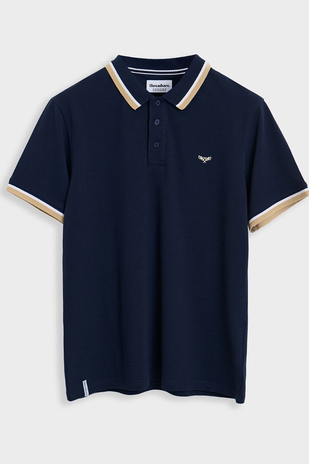 Threadbare Threadbare Men's 3-Pack Herringbone Tipping Pique Polo Shirts in Blue - 4