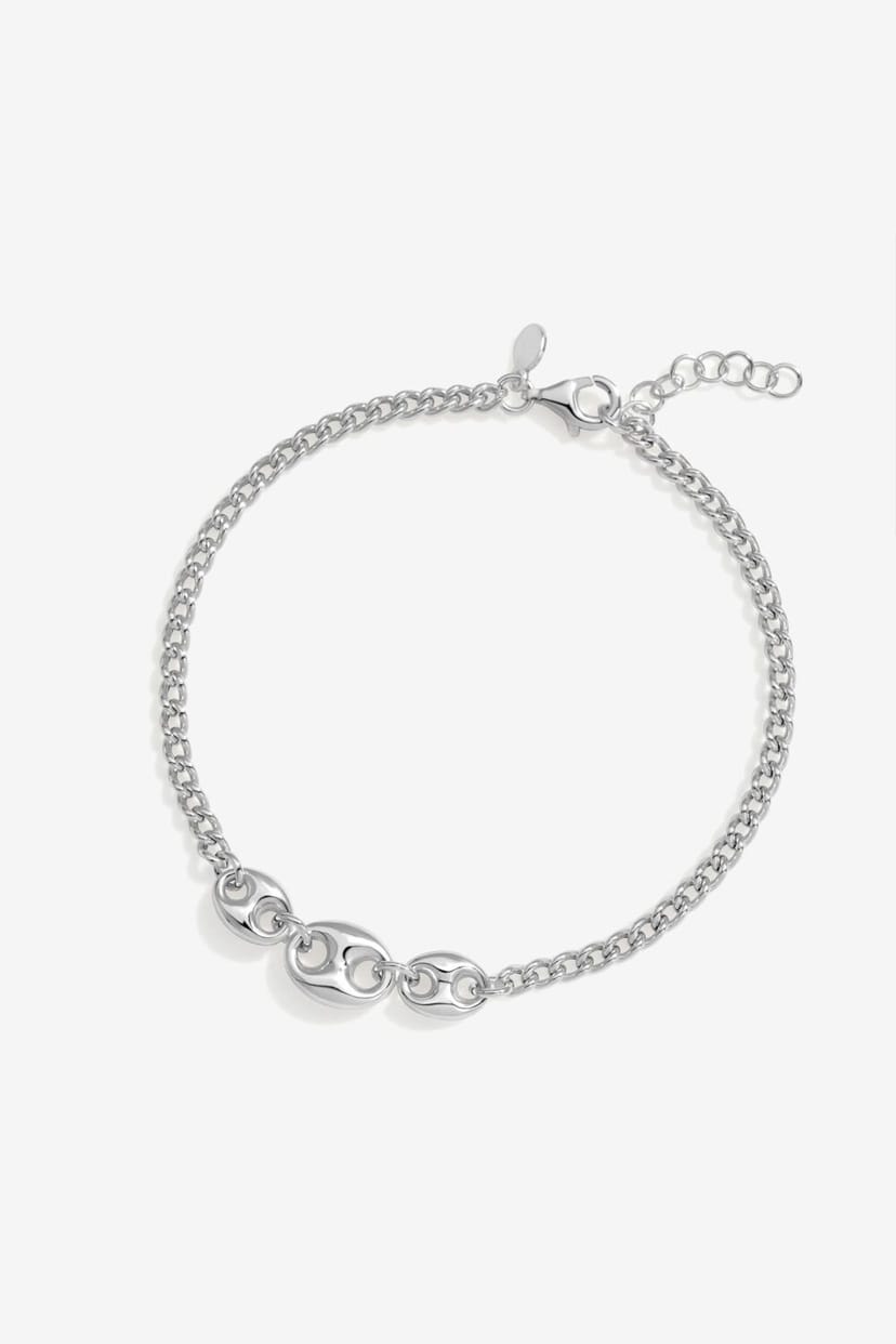 Simply Silver Simply Silver Women's Sterling Silver 925 Polished Link Bracelet - 1